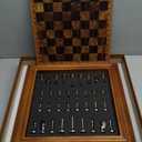 AMEROUS 14 inches Wooden Chess Set with Metal Chess Pieces / 2.5'' King/Storage for Chessmen/Gift Package/Instructions/Classic Board Game