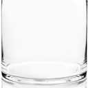 WGV Cylinder Vase, Width 8", Height 8", Clear Wide Large Diameter Flower Glassware, Floral Container, Planter Terrarium for Wedding Party Event, Home Accent Decor, 1 Piece