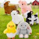 MaoGoLan 6-Pack Stuffed Farm Animal Bulk Plush Toys Set 10 Soft Stuffed Animals for Kids, Girls - Party Decor, Centerpieces & Pretend Play, Thanksgiving, Christmas, Easter Gifts