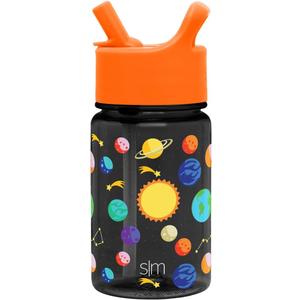 Simple Modern Kids Water Bottle Plastic BPA-Free Tritan Cup with Leak Proof Straw Lid | Reusable and Durable for Toddlers, Boys | Summit Collection | 12oz, Solar System