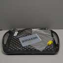 Large Nonslip Serving Tray with Handles, Silicone Grippy Dots Lap Food Trays for Eating, Dishwasher Safe Serve for Breakfast Dinner Snack Fruit Appetizers Beverage, Rectangular, Set of 2, Black