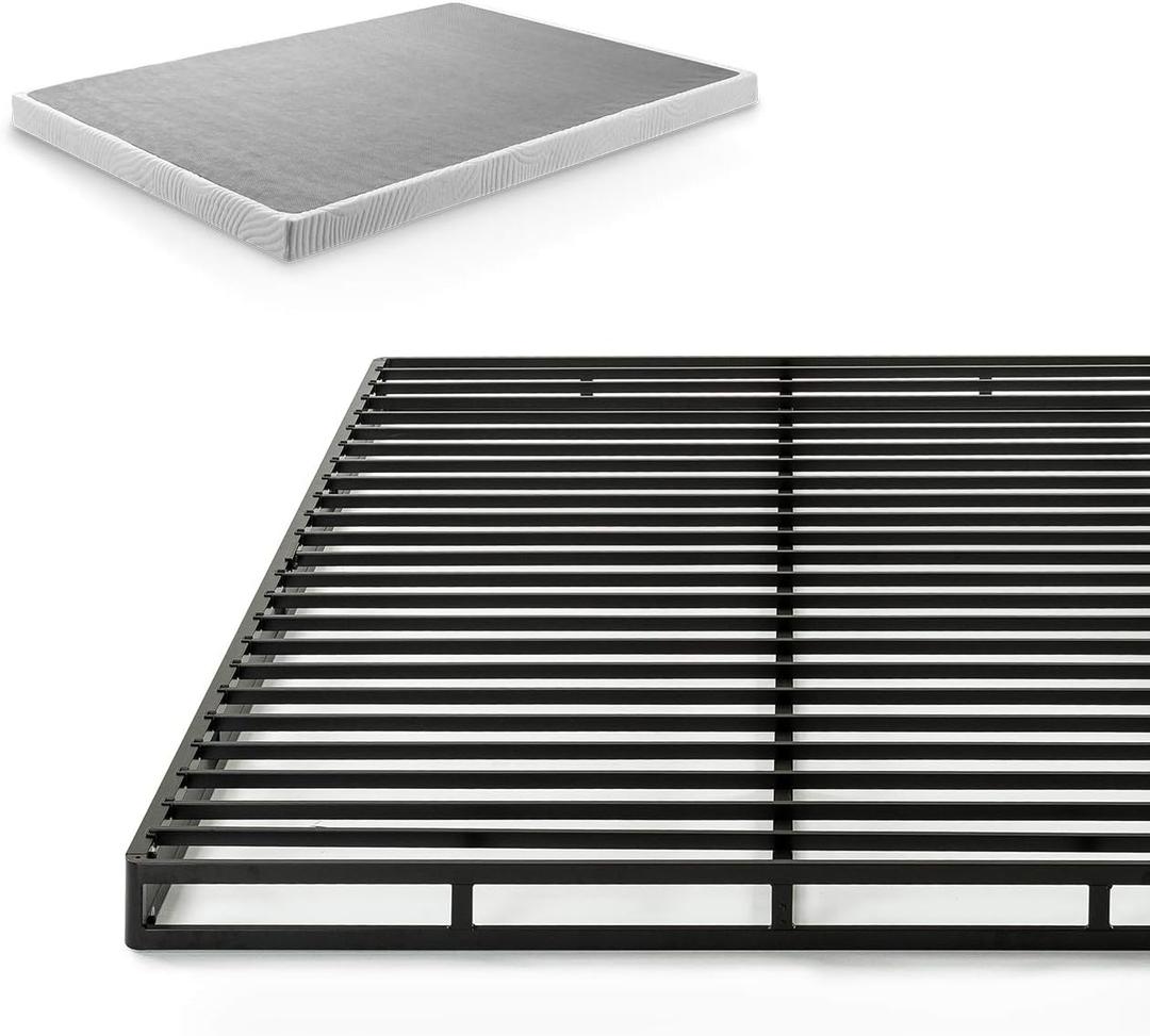 ZINUS Quick Lock Metal Smart Box Spring, 4 Inch Mattress Foundation, Strong Metal Structure, Easy Assembly, Full, White