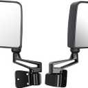 Passenger+Driver Side View Mirror Black Pair Side Mirror Replacement fit for 1987 1988 1989 1990 1991 1992 1993 1994 1995 1997 1998 1999 2000 2001 2002 for Jeep Wrangler with Manual Folding