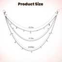 Star Pants Chain Hip Hop Silver Y2k Jeans Belt Chains Cute Vintage Punk Chunky Trouser Pocket Keychains Goth Rock Layered Wallet Jewelry Accessories for Women Men Girls