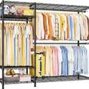 Ulif F7 Plus Garment Rack, Heavy Duty Clothes Rack, Clothing Racks for Hanging Clothes, 6-Tiers Freestanding Portable Closet Storage Rack 68'' W 14.6'' D 76.6'' H, Max Load 850 Lbs, Black