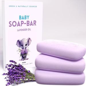 KELEBS Hypoallergenic Baby Soap Bar | Relaxing Body Wash for Sensitive Skin | Natural Ingredients with Organic Lavender & Oatmeal | 2 PCS