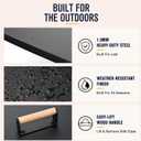 34 in Round Fire Pit Lid, 1.5 mm Steel Cover with Wooden Handle