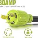 3 Prong 30 Amp RV Generator Adapter, NEMA L5-30P Twist Lock Male Plug to NEMA TT-30R Female,Outdoor Ower Equipment Suitable for RV Trailer Camper,Heavy Duty STW 10 AWG, ETL Listed (12 Inch)