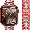 Bands Compatible with Apple Watch 49mm 46mm 42mm 45mm 41mm 44mm 40mm, Bling Rhinestone Diamond Metal Replacement Strap for iWatch Series 10/9 / 8/7 / 6/5 / 4/3 / SE/Ultra Women Men