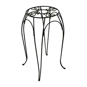 Panacea Plant Stand with Round Top Cameo, 10"/15", Brown