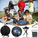 Handpan 22-inch D Minor Kurd Handpan 9 Notes Handpan Drum Instrument for Professional Performance, 440HZ Sound Handpan Drums for Adults