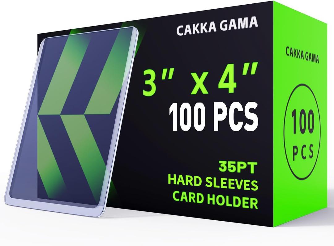 100 PCS Hard Plastic Card Sleeves, Premium Baseball Trading Sports Card Holder Protectors (100 Hard Sleeve)