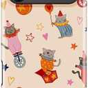 DEENAKIN for iPhone 17 Pro Case Cute,Aesthetic Circus Cat Colorful Clown Kitten Fun Phone Case, Compatible with Magsafe, Trendy Retro Western Protective Slim Silicone Phone Cover for Women Girls