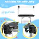 Lyromix 46''Large Dog Grooming Table, Adjustable Cat Drying Desktop with Arms, Nooses, Mesh Tray, Foldable Pet Station at Home, Maximum Capacity Up to 330Lb, 46inch, Black
