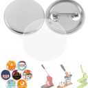 BEAMNOVA 100 Sets 25mm / 0.98 in (Approx. 1 inch) Metal Button Supplies Blanks, for Round Pin Maker Machine, Matte Metallic Back, Hand Press Badge Making Parts