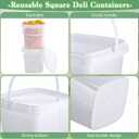 Mifoci 12 Pcs 2 Qt/ 67 Oz/ 2 L Plastic Food Containers, 0.5 Gallon Ice Cream Buckets with Lids and Handle Reusable Square Deli Containers Freezer and Microwave Safe for Kitchen Food Drinks Storage