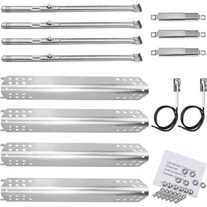 Utheer Grill Replacement Parts for Charbroil Advantage Series 4 Burner 463344015 463343015 463240015 463432215 Gas Grills, 3 Burner 463436815, Grill Burner Heat Plate Shield Adjustable Crossover Tube