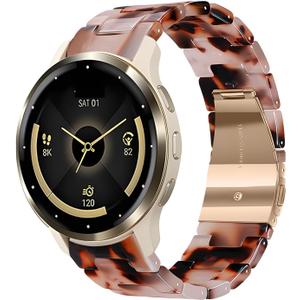 18mm Resin Band for Garmin Venu 3S / Venu 2S / Vivoactive 4S / Vivomove 3S, Lightweight Elegant Quick-Release Wristband Strap for Garmin Venu 4 41mm / Forerunner 265s / 255s