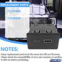 13525889 Rear Dual Charge USB Port for 2019-2023 Chevrolet Silverado GMC Sierra 1500 2500 3500 Yukon Tahoe, Rear Console USB Socket Replace 13540949