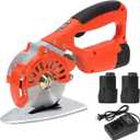 VLOXO Cordless Electric Rotary Scissors Power Fabric Cutter Rechargeable Rotary Cloth Scissors Adjustable Speed Electric Cutter with 2 Battery for Cutting Fabric Carpet Leather Multi-Layer Cloth