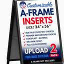 2-Pack 24x36" Custom A-Frame Sign Board with Full Color Print Inserts and Text, Weatherproof Sandwich Board Signs for Outdoor, Sidewalk Sign for Business, Coroplast Sign Made in USA