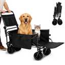 Dog Stroller for Large & Medium Dogs, Foldable Pet Stroller Wagon, All-Terrain with Carbon Steel Frame(Up to 300 lbs), Adjustable Handle, Dog Wagon Suitable for Walking, Camping & Shopping