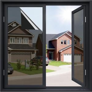 rabbitgoo One Way Window Privacy Film Window Tint for Home, Reflective Mirror Sun Blocking Heat Control UV Protection See Out Not in Office Door Covering, Black, 29.5 in X 6.5 Feet