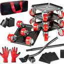 Leorossy Furniture Dolly Set 5 Wheels with 360° Wheels and Wheels Lockable Brakes, 1400LBS Furniture Movers for Home Office Furniture Appliances Labor Easing Mover