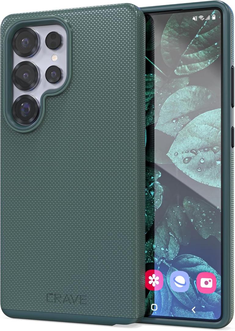 Crave Compatible with Samsung Galaxy S25 Ultra Case, Shockproof Protection Dual Layer Case for Samsung Galaxy S25 Ultra (6.9 inch) - Forest Green