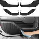 Car Door Anti Kick Pad for Ford Mustang Mach-E 2021 2022 2023 2024 2025 Mach E Accessories Carbon Fiber Style Leather Sticker Door Sill Protector Cover Edge Guard Side Mat Interior Dirty