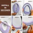 Soft Toilet Seat Cover - Plush & Thick Fabric Toilet Seat Warmer for Round & Elongated 14x18" Toilet Seats - Reusable, Machine-Washable, Easy-Install - Gift-Ready Packaging - Frost Gray