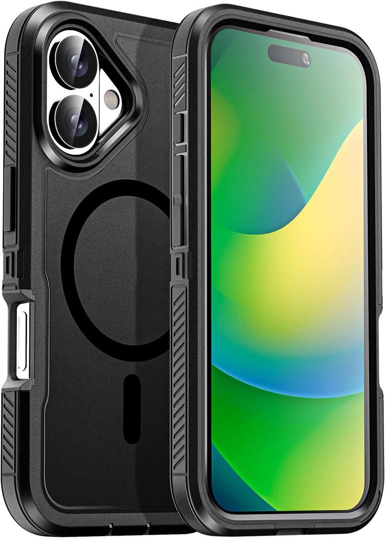 AICase iPhone 16 Case[Compatible with Magsafe],Magnetic Heavy Duty Drop Protection Full Body Rugged Shockproof/Dust Proof Military Protective Tough Durable for iPhone 16 6.1"_2