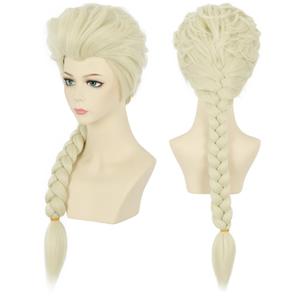 karlery Women Long Blonde Braided Princess Wig Beige Braid Wig for Halloween Costume Cosplay Party, 21~24inch