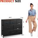 WLIVE 8 Drawer Dresser for Bedroom, Fabric Black Dresser with Large Storage Drawer Unit for Entryway, Chest of Drawers for Living Room, 11.8"D x 39.4"W x 31.3"H