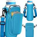 Water Bottle Sleeve with Pouch for Cirkul 22 oz - Crossbody Shoulder Strap Detachable Phone Purse with Bottles Cover Holder Carrier Bag