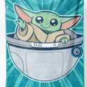 Jay Franco Kids Plush Throw Blanket  Soft & Cozy Fleece Throw for Bedroom & Couch Dcor, Official Licensed Product, Teal - Mandalorian, 46x60 - Throw Blanket