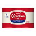 Nestl Carnation Evaporated Milk Canned, Vitamin D Added, 4Pk 12 fl oz