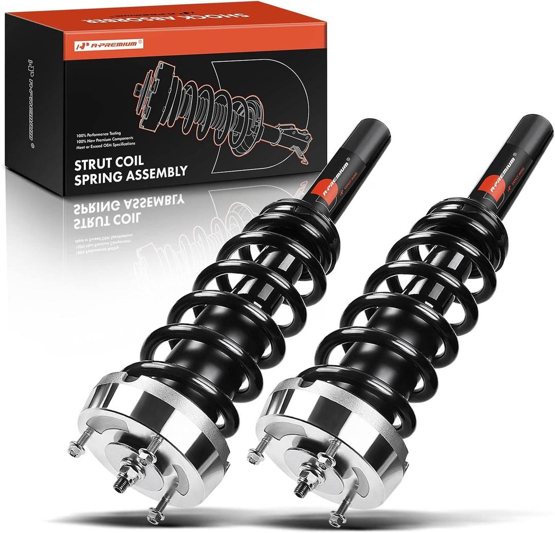 A-Premium Front Complete Struts Compatible with BMW X5 2007-2013, X6 2008-2014 - 2x Replacement Suspension Shock Absorber with Coil Spring Assembly