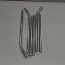 Vinaco Stainless Steel Smoothie Straws, 0.4'' Extra Wide Reusable Metal Drinking Straws for Milkshake, Smoothie, Beverage, Set of 6 with 1 Cleaning Brush (3pcs 10.5'' Bent |3pcs 8.5'' Straight) (Silver)