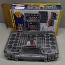 Battery Daddy Storage & Organizer Case w/Tester, Stores & Protects Up to 180 Batteries, Double-Sided, Clear Locking Lid, Secure Latches & Portable Carrying Handle- Warm Grey (Batteries Not Included)