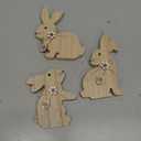 3 Sets Wooden Bunny Flower Vases Easter Farmhouse Bunnies Sign Rabbits Holding Glass Test Tube Vases Rabbit Figure for Spring Easter Gifts Entrance Tabletop and Mantel Decor