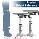 Gas Lift Boat Seat Pedestal with Slide Mount, Aluminum Adjustable Height from 14" to 20" Air-Powered Power-Rise Pneumatic Lifting Seat Pedestal