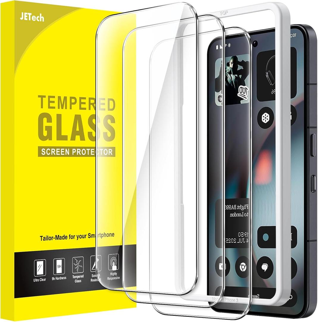 JETech Screen Protector for Nothing Phone 3, 9H Tempered Glass Film with Easy Installation Tool, Case-Friendly, HD Clear, 3-Pack