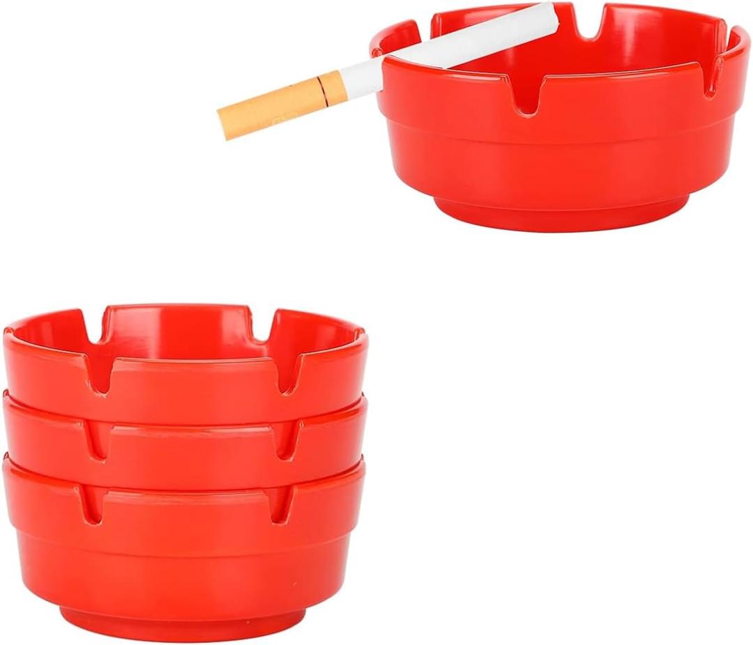 Perfect Stix 4" Red Ashtrays- Pack of 3ct