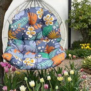 Waterproof Egg Chair Cushion Replacement for Patio Hanging Basket 47 x 35