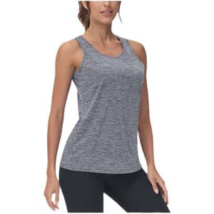 Women's Workout Tank Tops Sleeveless Running Athletic Shirts Moisture Wicking Gym Yoga Tops Light gray  Size S