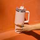 4 x 8Pack Replacement Straws for Stanley 40oz 30oz 20oz 14oz Tumbler, Airboat Reusable Clear Straws Compatible with Stanley Adventure Quencher Travel Mug Cup, Plus Cleaning Brush