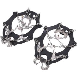 Ice Cleats with 19 Steel Spikes, TPE Material, XL Size, Black, for Hiking and Mountaineering