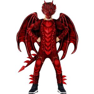 Morph Dragon Costume For Kids, Dragon Wing Costumes For Boys, Halloween Costumes Kids, Boys Halloween Costume (Small, Red)