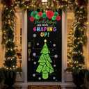 Motipuns 53 Pcs 3D Christmas Door Decor Winter Holidays Math Bulletin Board for Math Classroom Geometric Shapes Christmas Tree Cutout with Paper Flower for Xmas Library Teacher Office Party Decors